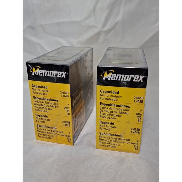 2 packs, Memorex PC Formatted  - 3.5" Computer Diskettes High Density - NEW - Picture 3 of 7